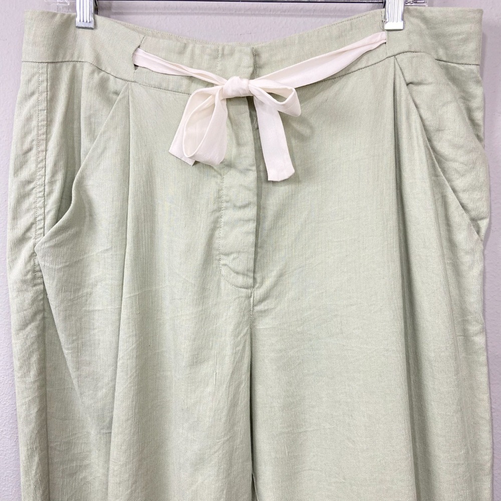 Wilfred Aritzia Wilfred Allant Linen Blend Trousers High Waist Cropped Size 12 - Picture 3 of 13